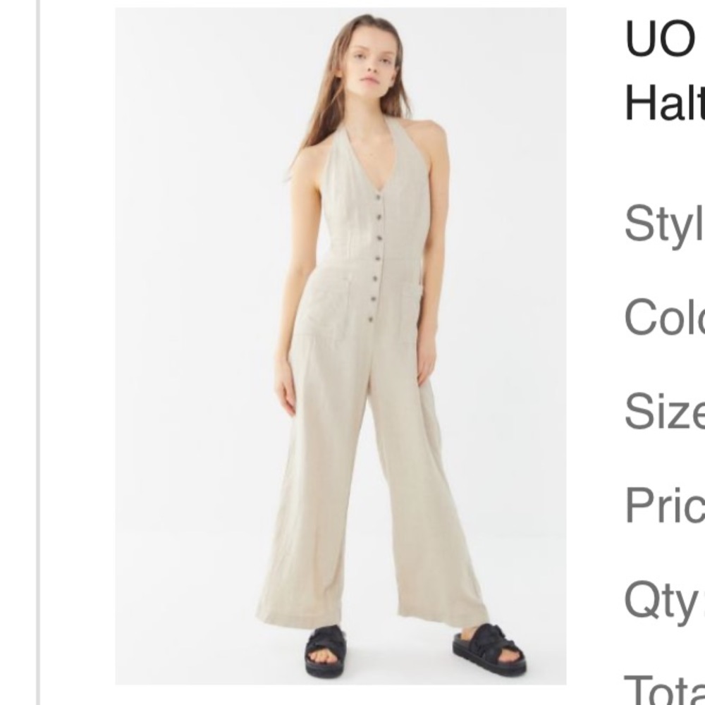 Urban Outfitters Linen Halter Jumpsuit